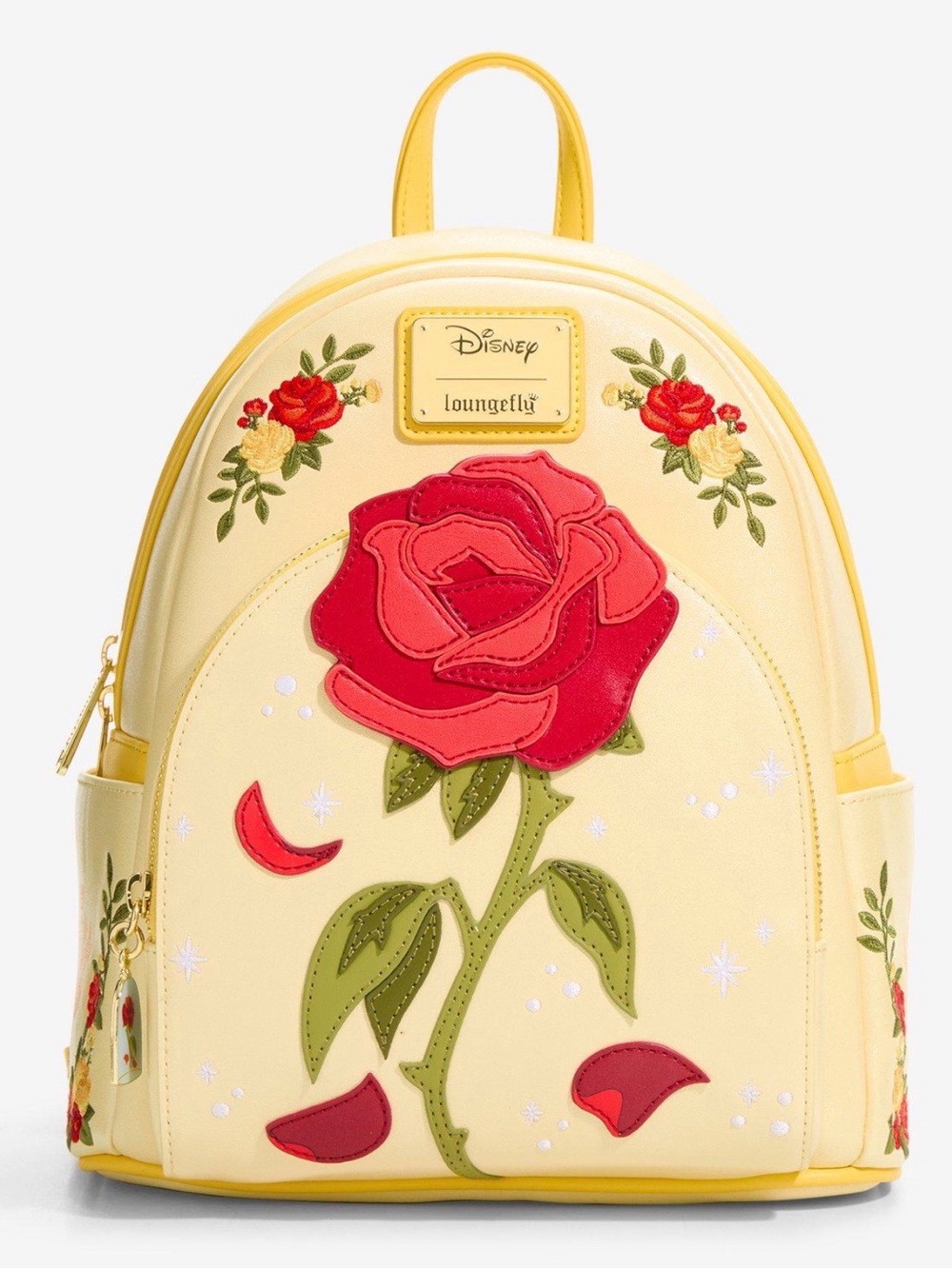 New Loungefly Disney Beauty and The Beast Enchanted Rose Shimmer Mini Backpack
